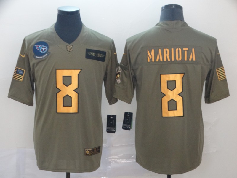 Men's Tennessee Titans Marcus Mariota #8 Brown Jersey